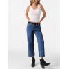 imageCicy Bell Womens Straight Leg Stretchy Jeans High Waisted Front Seam Cropped Ankle Denim Pants with PocketsNavy