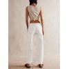 imageCicy Bell Womens Straight Leg Stretchy Jeans High Waisted Front Seam Cropped Ankle Denim Pants with PocketsWhite