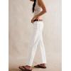 imageCicy Bell Womens Straight Leg Stretchy Jeans High Waisted Front Seam Cropped Ankle Denim Pants with PocketsWhite
