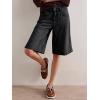 imageCicy Bell Womens Summer Wide Leg Denim Shorts Casual Loose Mid Rise Jorts Bermuda Knee Length Jeans Short PantsBlack