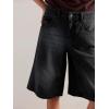imageCicy Bell Womens Summer Wide Leg Denim Shorts Casual Loose Mid Rise Jorts Bermuda Knee Length Jeans Short PantsBlack