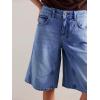 imageCicy Bell Womens Summer Wide Leg Denim Shorts Casual Loose Mid Rise Jorts Bermuda Knee Length Jeans Short PantsBlue