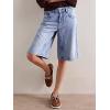 imageCicy Bell Womens Summer Wide Leg Denim Shorts Casual Loose Mid Rise Jorts Bermuda Knee Length Jeans Short PantsLight Blue
