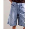 imageCicy Bell Womens Summer Wide Leg Denim Shorts Casual Loose Mid Rise Jorts Bermuda Knee Length Jeans Short PantsLight Blue