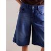 imageCicy Bell Womens Summer Wide Leg Denim Shorts Casual Loose Mid Rise Jorts Bermuda Knee Length Jeans Short PantsNavy