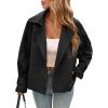 imageCicy Bell Womens Cropped Trench Coat Short Single Breasted Jackets Lightweight Casual OuterwearBlack