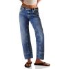 imageCicy Bell Womens Straight Leg Stretchy Jeans High Waisted Front Seam Cropped Ankle Denim Pants with PocketsNavy