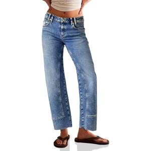 imageCicy Bell Womens Straight Leg Stretchy Jeans High Waisted Front Seam Cropped Ankle Denim Pants with PocketsBlue