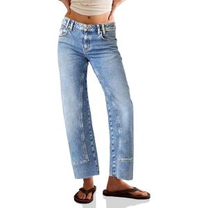 imageCicy Bell Womens Straight Leg Stretchy Jeans High Waisted Front Seam Cropped Ankle Denim Pants with PocketsLight Blue