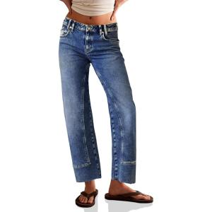imageCicy Bell Womens Straight Leg Stretchy Jeans High Waisted Front Seam Cropped Ankle Denim Pants with PocketsNavy