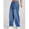 imageCicy Bell Womens Baggy Barrel Jeans Boyfriend Wide Leg Mid Rise Balloon Denim Ankle PantsBlue