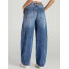 imageCicy Bell Womens Baggy Barrel Jeans Boyfriend Wide Leg Mid Rise Balloon Denim Ankle PantsBlue