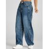 imageCicy Bell Womens Baggy Barrel Jeans Boyfriend Wide Leg Mid Rise Balloon Denim Ankle PantsBluegreen
