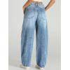 imageCicy Bell Womens Baggy Barrel Jeans Boyfriend Wide Leg Mid Rise Balloon Denim Ankle PantsLight Blue