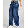 imageCicy Bell Womens Baggy Barrel Jeans Boyfriend Wide Leg Mid Rise Balloon Denim Ankle PantsNavy