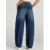 imageCicy Bell Womens Baggy Barrel Jeans Boyfriend Wide Leg Mid Rise Balloon Denim Ankle PantsNavy