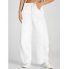 imageCicy Bell Womens Baggy Barrel Jeans Boyfriend Wide Leg Mid Rise Balloon Denim Ankle PantsWhite