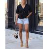imageCicy Bell Womens Cropped Short Sleeve Blazers V Neck Button Down Lightweight Work Casual Suit JacketsBlack