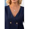 imageCicy Bell Womens Cropped Short Sleeve Blazers V Neck Button Down Lightweight Work Casual Suit JacketsDark Blue