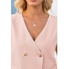 imageCicy Bell Womens Cropped Short Sleeve Blazers V Neck Button Down Lightweight Work Casual Suit JacketsLight Pink