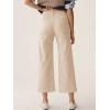 imageCicy Bell Womens Cropped Wide Leg Pants High Waisted Stretchy Flare Pants Casual Baggy TrousersBeige