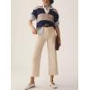 imageCicy Bell Womens Cropped Wide Leg Pants High Waisted Stretchy Flare Pants Casual Baggy TrousersBeige