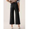 imageCicy Bell Womens Cropped Wide Leg Pants High Waisted Stretchy Flare Pants Casual Baggy TrousersBlack