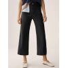 imageCicy Bell Womens Cropped Wide Leg Pants High Waisted Stretchy Flare Pants Casual Baggy TrousersBlack