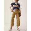 imageCicy Bell Womens Cropped Wide Leg Pants High Waisted Stretchy Flare Pants Casual Baggy TrousersKhaki