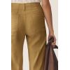 imageCicy Bell Womens Cropped Wide Leg Pants High Waisted Stretchy Flare Pants Casual Baggy TrousersKhaki