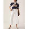 imageCicy Bell Womens Cropped Wide Leg Pants High Waisted Stretchy Flare Pants Casual Baggy TrousersWhite