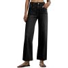 imageCicy Bell Womens High Waisted Cropped Jeans Trendy Stretchy Baggy Straight Leg Raw Hem Capri Denim PantsBlack
