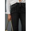 imageCicy Bell Womens High Waisted Cropped Jeans Trendy Stretchy Baggy Straight Leg Raw Hem Capri Denim PantsBlack
