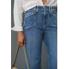 imageCicy Bell Womens High Waisted Cropped Jeans Trendy Stretchy Baggy Straight Leg Raw Hem Capri Denim PantsBlue