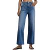 imageCicy Bell Womens High Waisted Cropped Jeans Trendy Stretchy Baggy Straight Leg Raw Hem Capri Denim PantsBlue