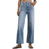 imageCicy Bell Womens High Waisted Cropped Jeans Trendy Stretchy Baggy Straight Leg Raw Hem Capri Denim PantsLight Blue