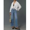 imageCicy Bell Womens High Waisted Cropped Jeans Trendy Stretchy Baggy Straight Leg Raw Hem Capri Denim PantsLight Blue