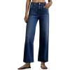 imageCicy Bell Womens High Waisted Cropped Jeans Trendy Stretchy Baggy Straight Leg Raw Hem Capri Denim PantsNavy