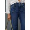 imageCicy Bell Womens High Waisted Cropped Jeans Trendy Stretchy Baggy Straight Leg Raw Hem Capri Denim PantsNavy