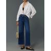 imageCicy Bell Womens High Waisted Cropped Jeans Trendy Stretchy Baggy Straight Leg Raw Hem Capri Denim PantsNavy