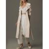 imageCicy Bell Womens Long Trench Coat Casual Double Breasted Windproof Jacket Classic Lapel Overcoat with BeltApricot