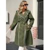 imageCicy Bell Womens Long Trench Coat Casual Double Breasted Windproof Jacket Classic Lapel Overcoat with BeltArmy Green
