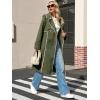 imageCicy Bell Womens Long Trench Coat Casual Double Breasted Windproof Jacket Classic Lapel Overcoat with BeltArmy Green