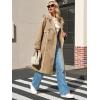imageCicy Bell Womens Long Trench Coat Casual Double Breasted Windproof Jacket Classic Lapel Overcoat with BeltKhaki
