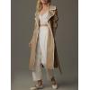 imageCicy Bell Womens Long Trench Coat Casual Double Breasted Windproof Jacket Classic Lapel Overcoat with BeltKhaki
