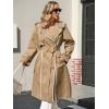 imageCicy Bell Womens Long Trench Coat Casual Double Breasted Windproof Jacket Classic Lapel Overcoat with BeltKhaki