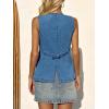 imageCicy Bell Womens Round Neck Denim Waistcoat Vest Summer Button up Jean Vest Tops Fitted Sleeveless JacketsBlue