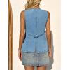 imageCicy Bell Womens Round Neck Denim Waistcoat Vest Summer Button up Jean Vest Tops Fitted Sleeveless JacketsLight Blue