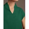 imageCicy Bell Womens Summer Cap Sleeve Blouse V Neck Casual Dressy Work Tops Loose Fit Elegant Textured ShirtsDark Green