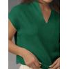 imageCicy Bell Womens Summer Cap Sleeve Blouse V Neck Casual Dressy Work Tops Loose Fit Elegant Textured ShirtsDark Green